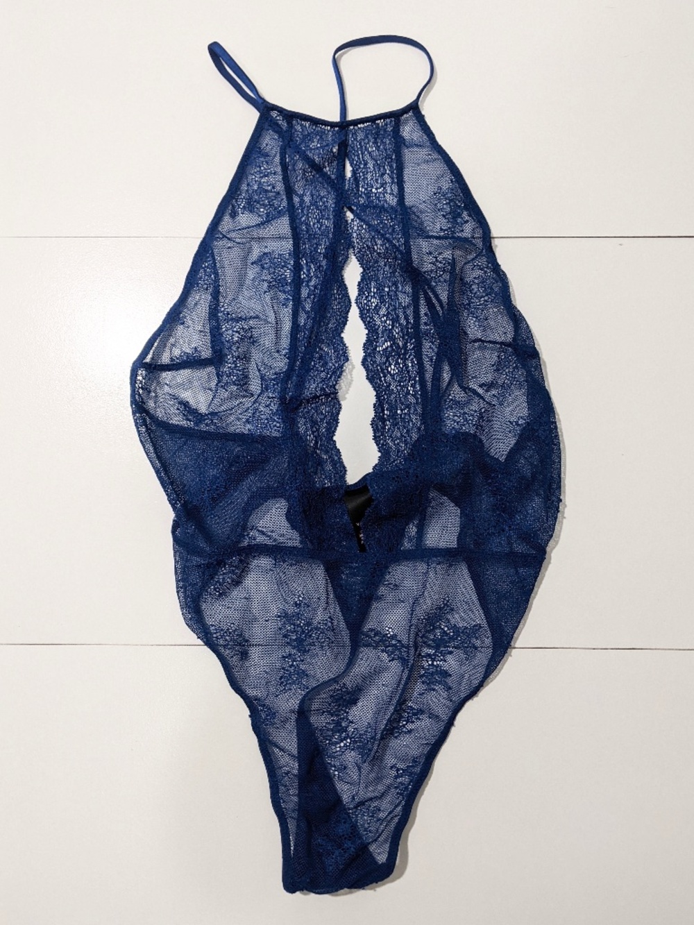 VS Blue Sheer Lace Teddy